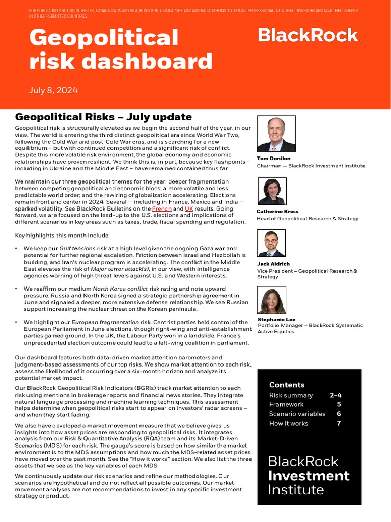 Geopolitical Risk July'24-1 | PDF | Risk | Israel
