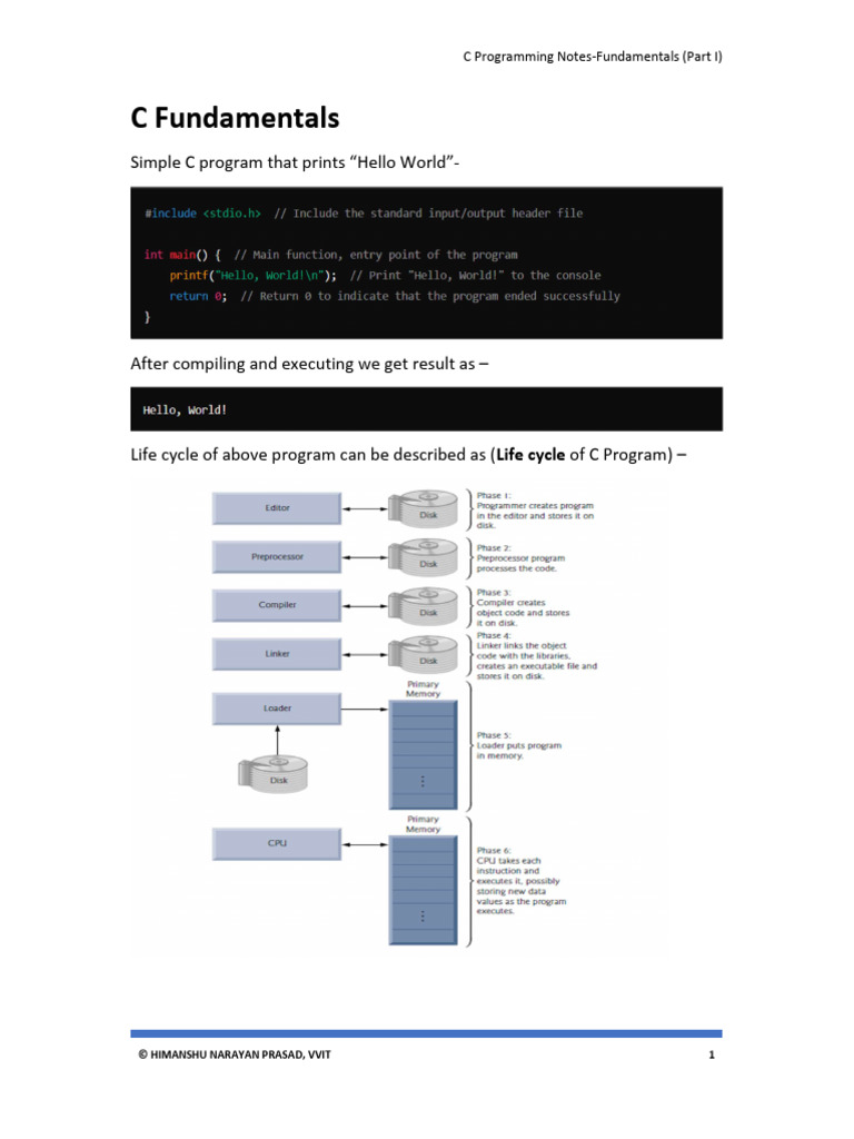 C Programming Fundamentals Overview | PDF | Reserved Word | Computer ...