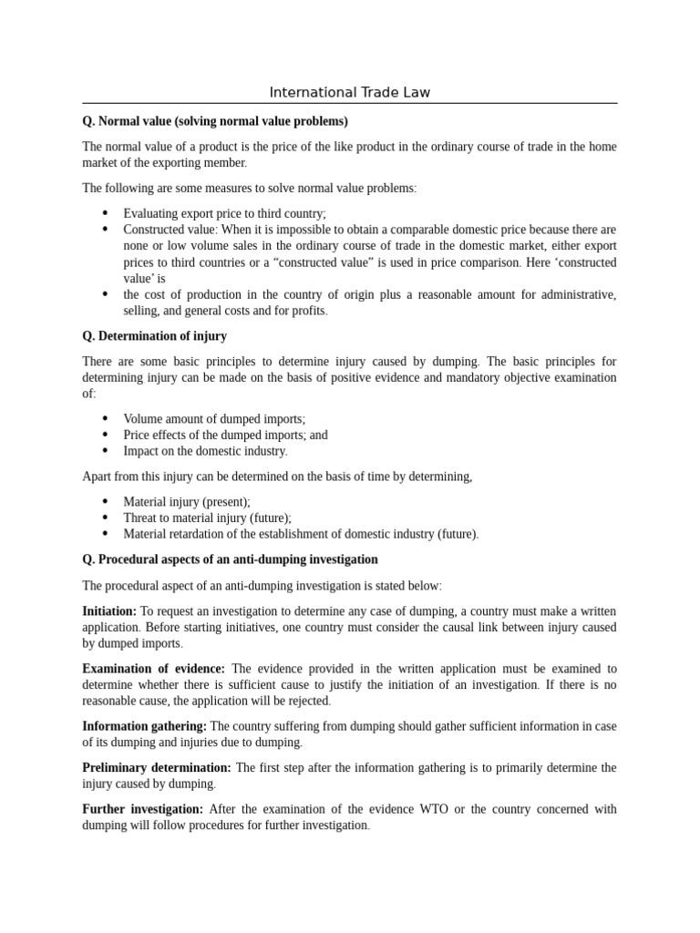 Understanding Normal Value in Trade Law | PDF | Dumping (Pricing Policy ...