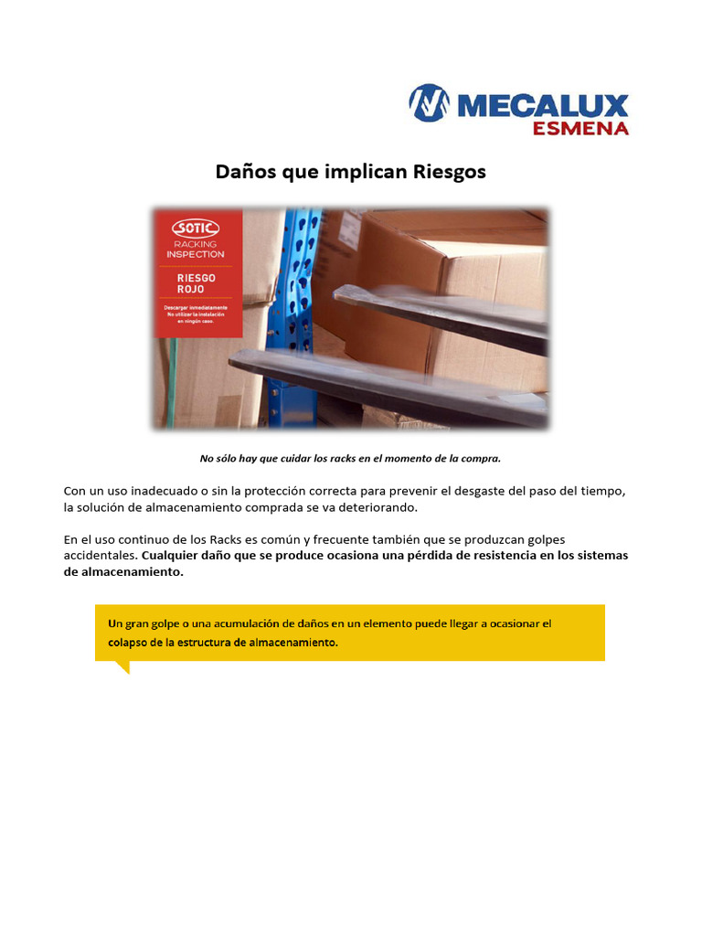 Daños en Los Racks | PDF