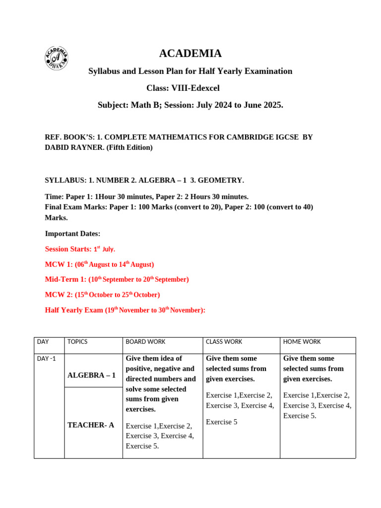 Grade 8 Math Lesson Plan Overview | PDF | Mathematics | Shape