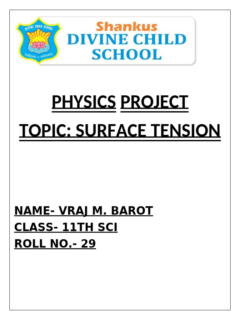Effect of Detergent on Water Tension | PDF | Water | Applied And ...