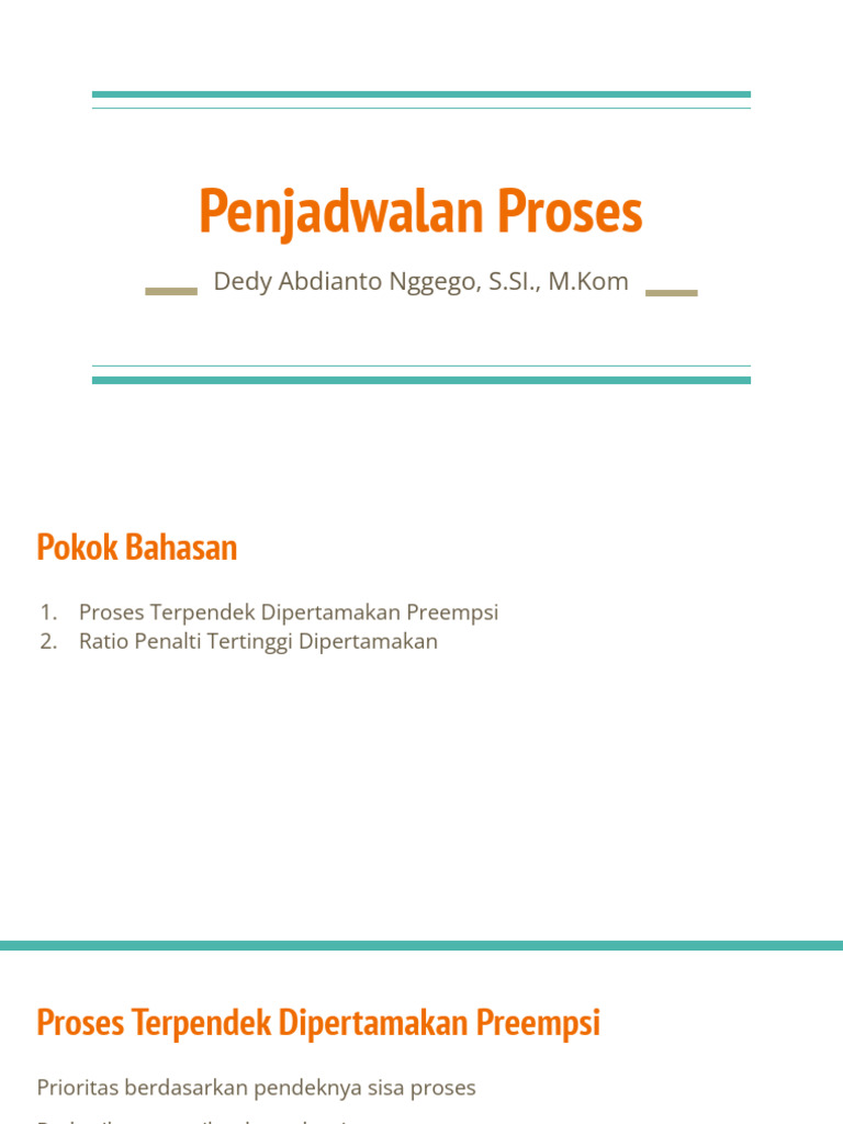 Penjadwalan Proses dengan RPTD dan PTDP | PDF