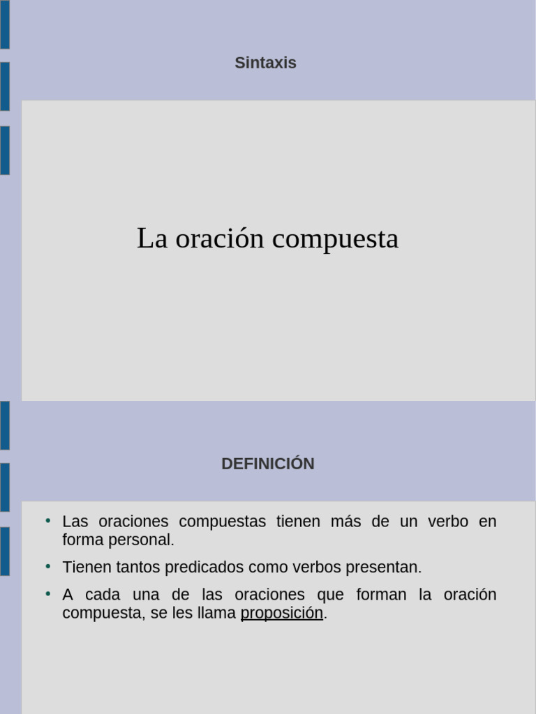 Oraciones Compuestas y Coordinadas | PDF | Artes del Lenguaje y ...