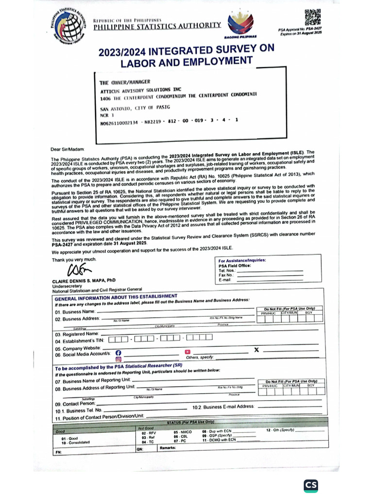 Integrated Survey On Labor and Employment | PDF