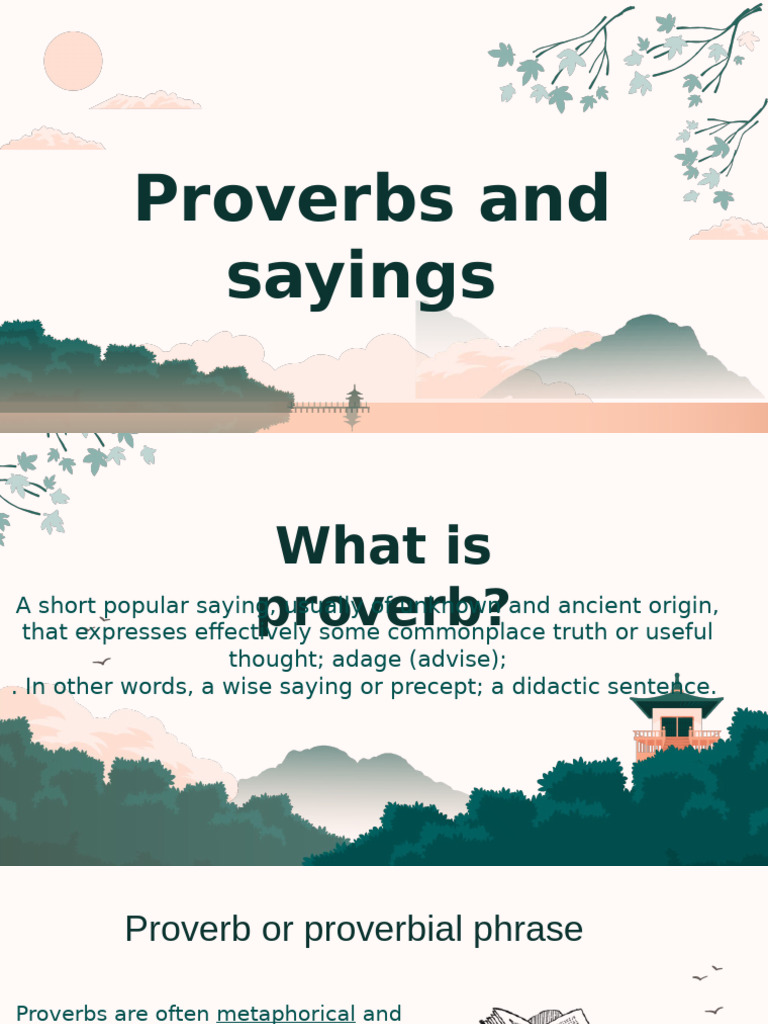 Proverbs and Sayings | PDF | Proverb | Linguistics