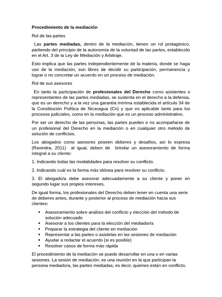 Procedimiento y Fases de Mediación | PDF | Mediación | Conflicto (proceso)
