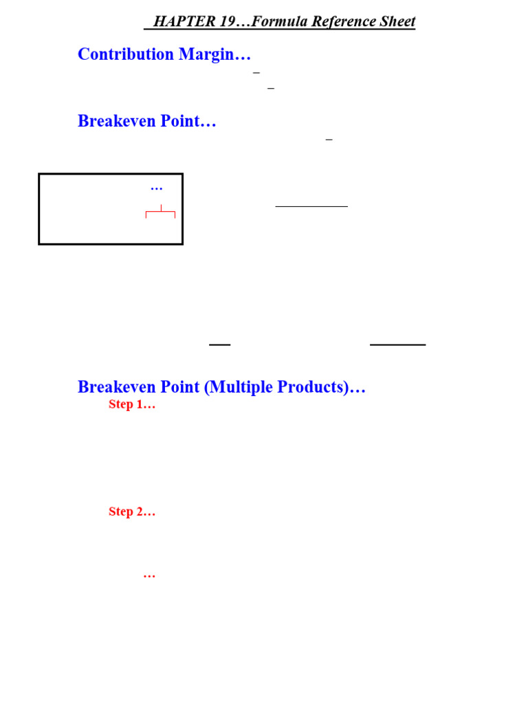 Breakeven Analysis Formula Guide | PDF
