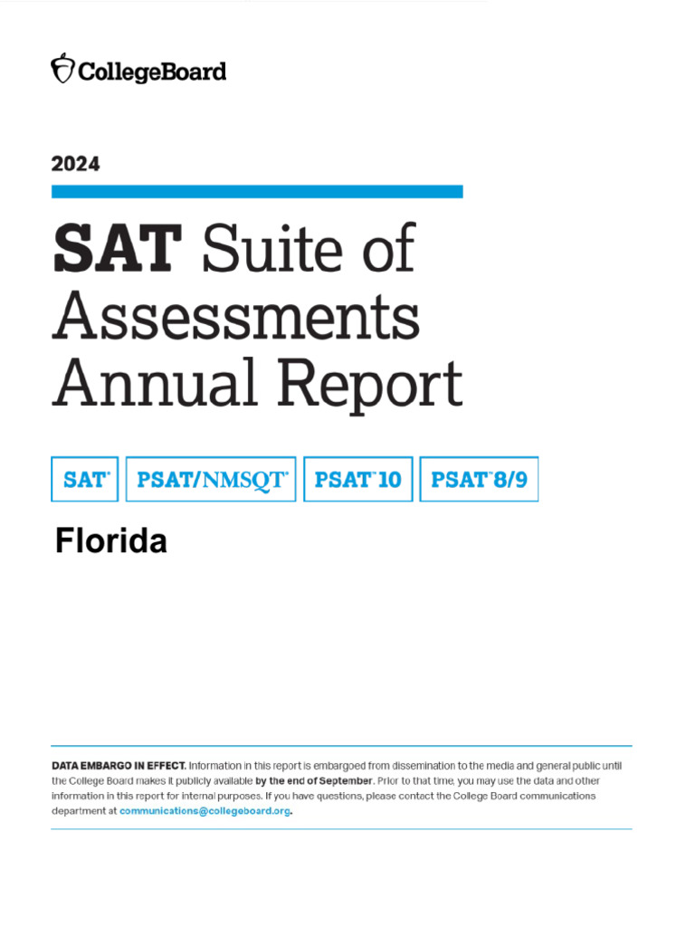 2024 Florida Sat Suite of Assessments Annual Report ADA | PDF | Sat ...