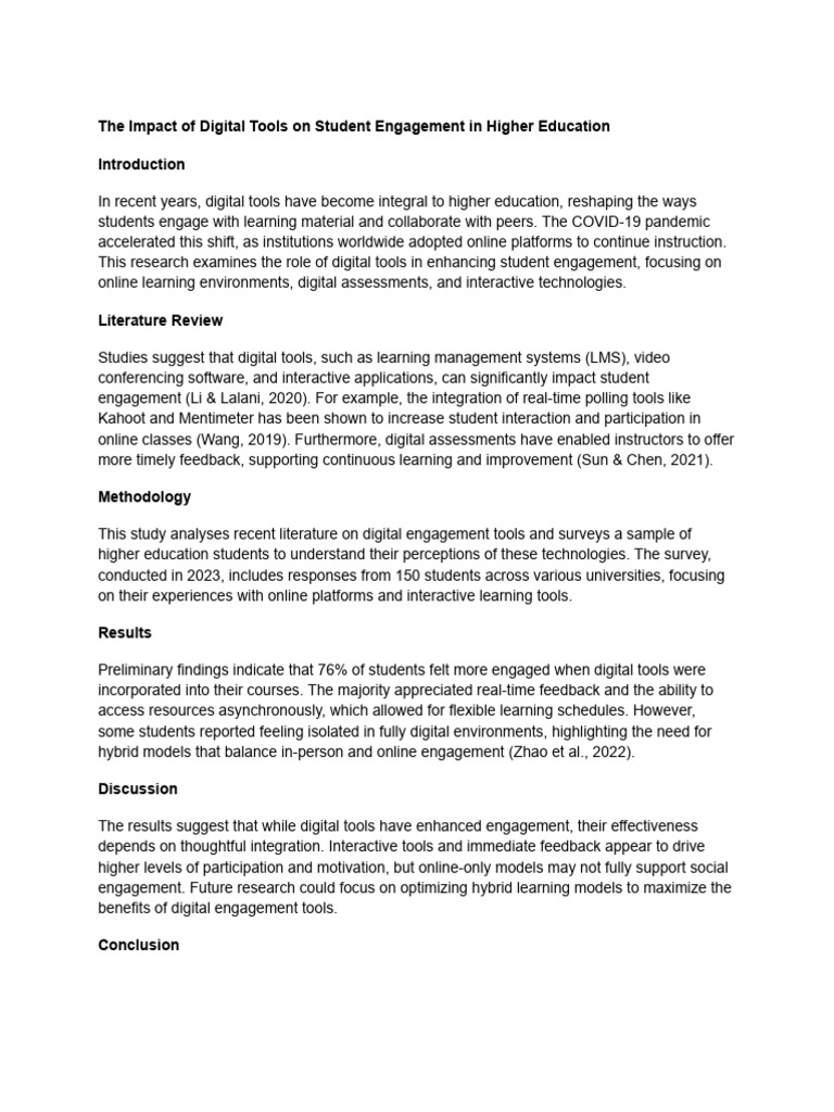 Enhancing Engagement with Digital Tools | PDF | Educational Technology ...