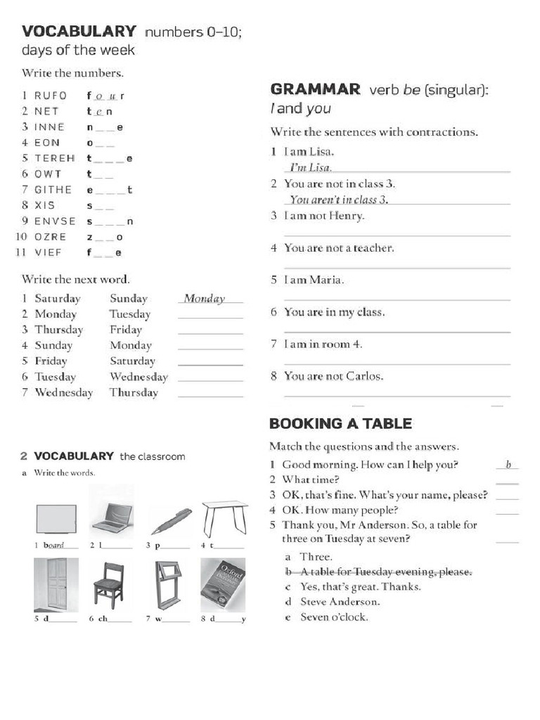 English Exercises A1 | PDF