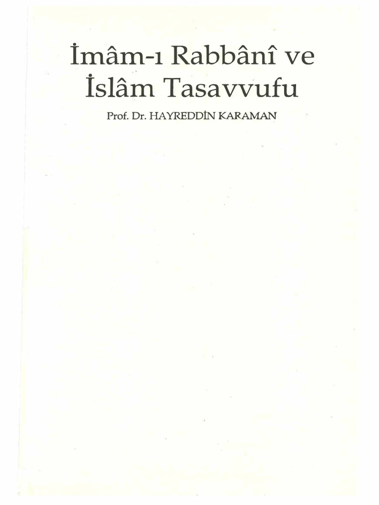 İmam-I Rabbani Ve İslam Tasavvufu | PDF