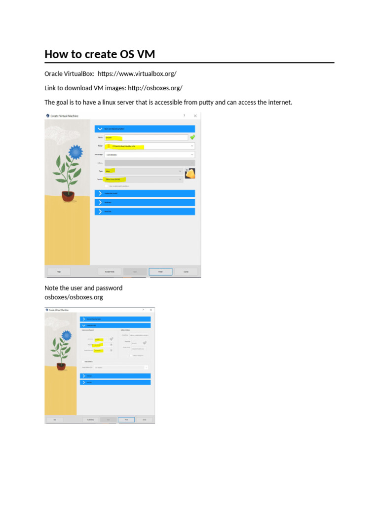 How To Create OS VM That Is Connected To Internet Using Virtual Box | PDF