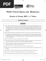2011 Selecao Tutores Provas Conteudo