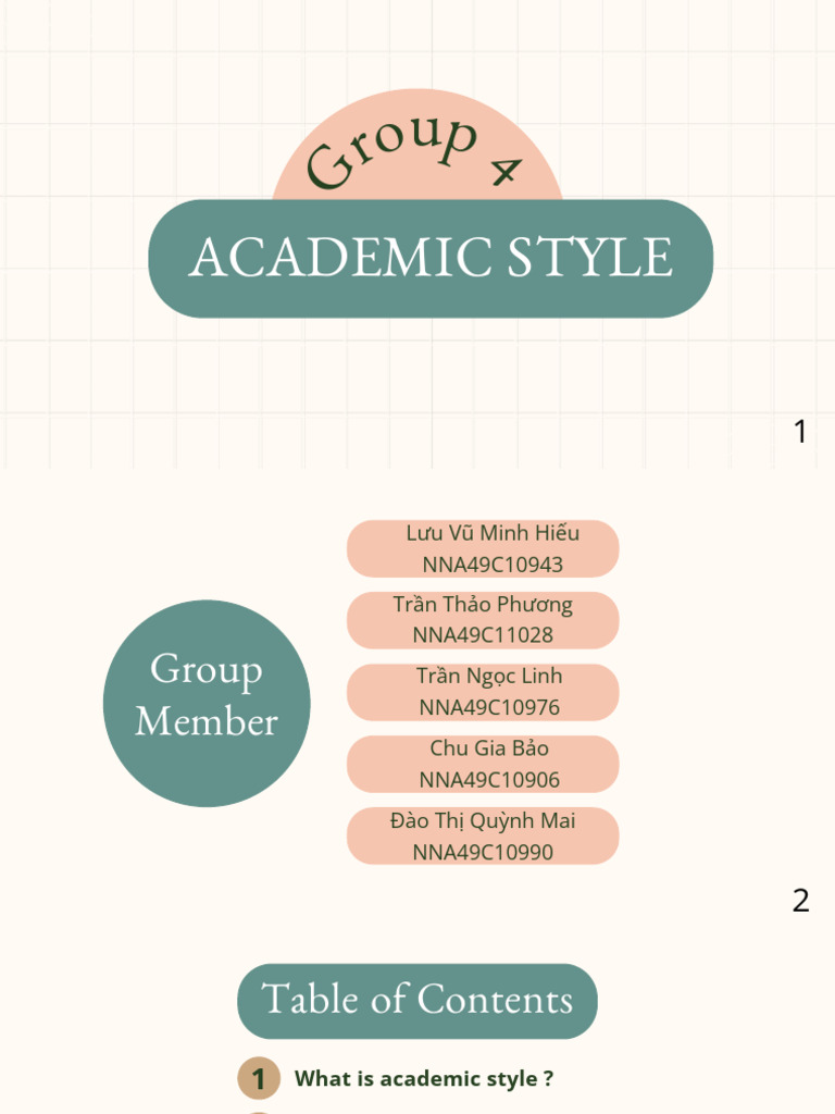 Week 5 - Group 4-Academic Style | PDF | Subject (Grammar) | Linguistics