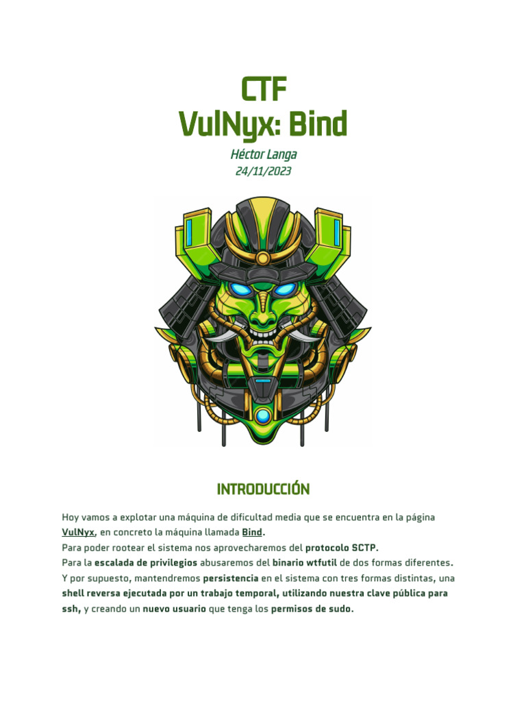 Explotación y Persistencia en CTF Bind | PDF | Ciencias de la ...