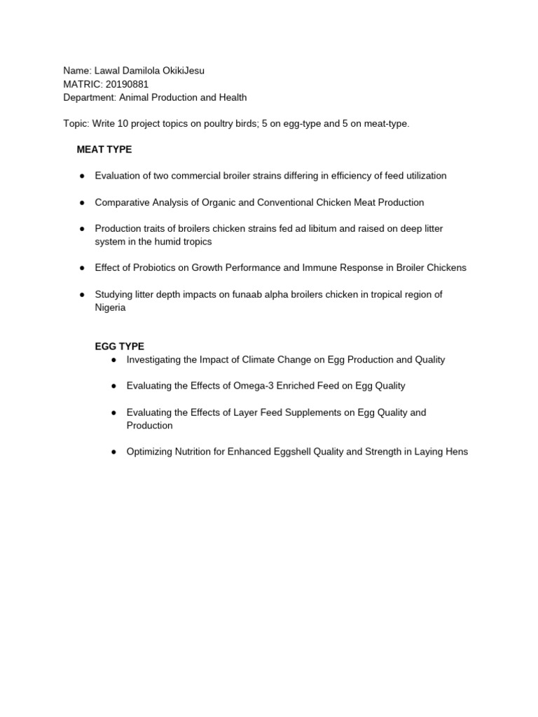 Project Topics by DR Adewole | PDF | Wellness | Technology & Engineering