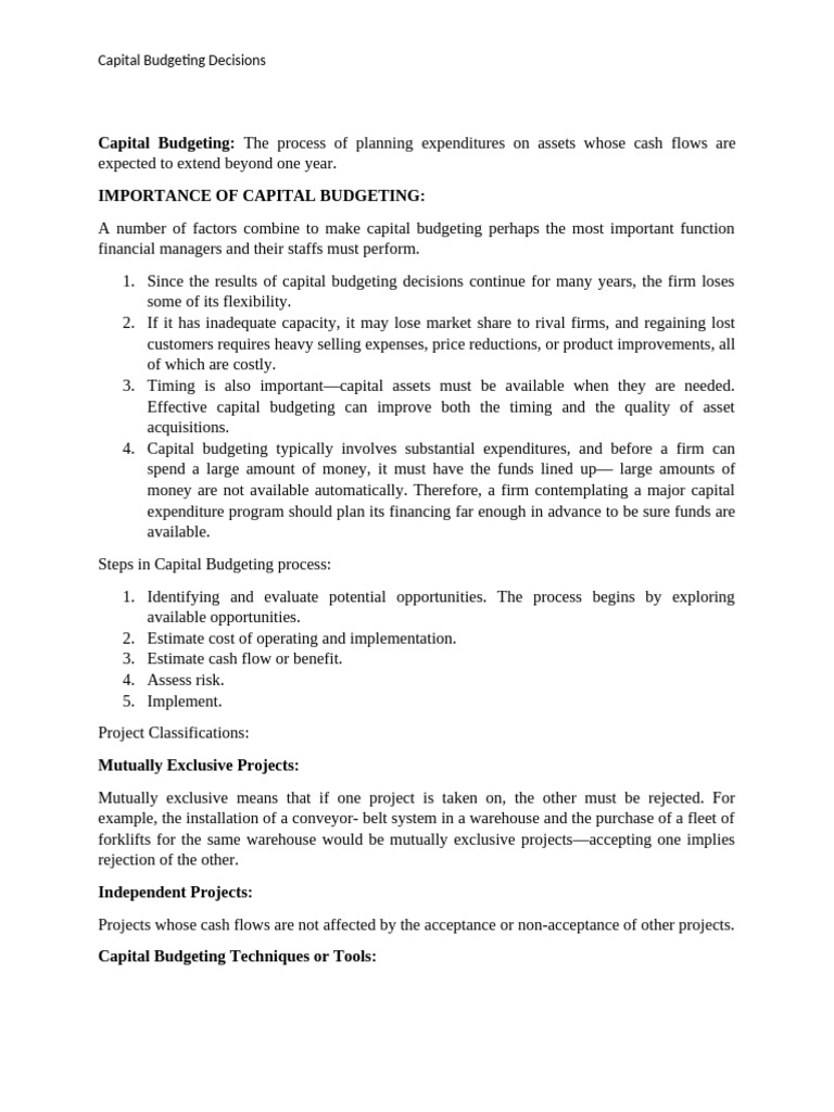Capital Budgeting: Key Concepts & Techniques | PDF | Net Present Value ...
