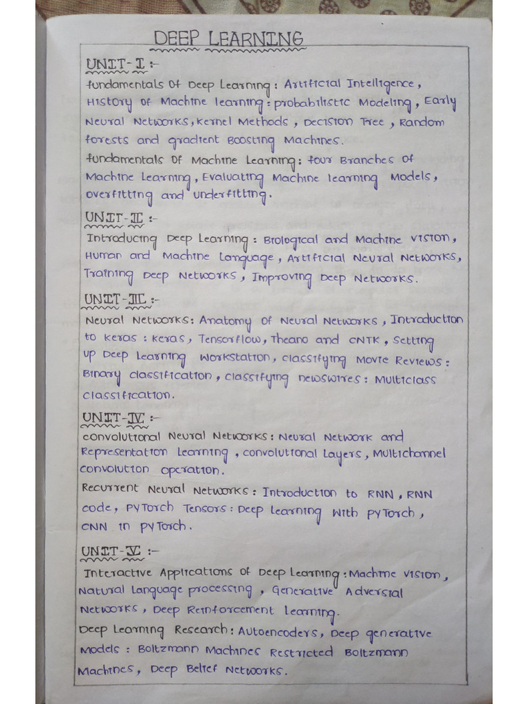 DL Notes | PDF