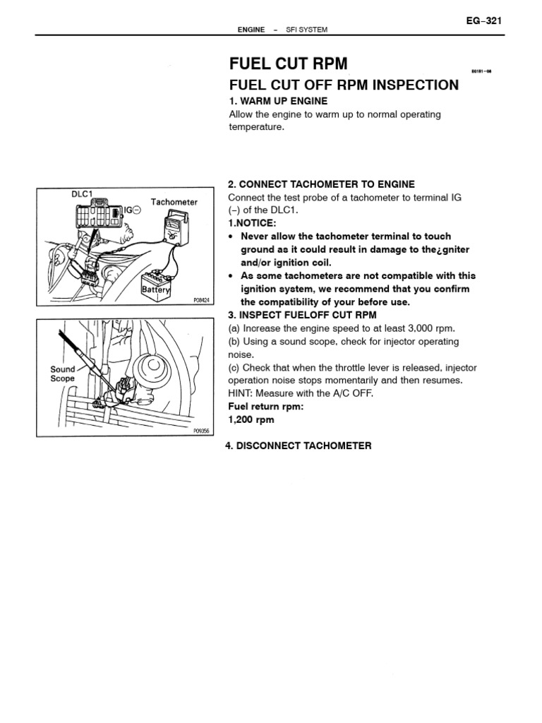 Tachometer Connection and RPM Inspection Guide | PDF