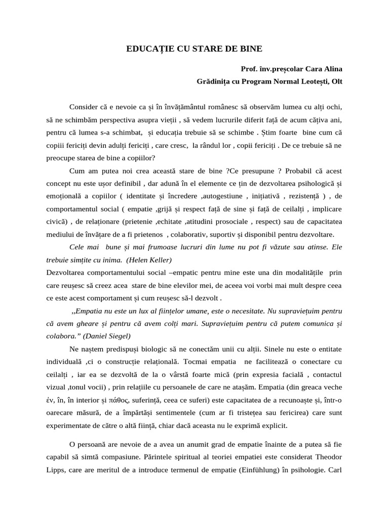 Articol Revistă - Educație Cu Stare de Bine | PDF
