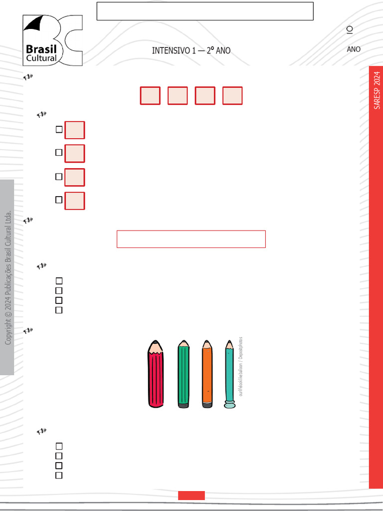 Prova SARESP 2º Ano Matemática 2024 | PDF