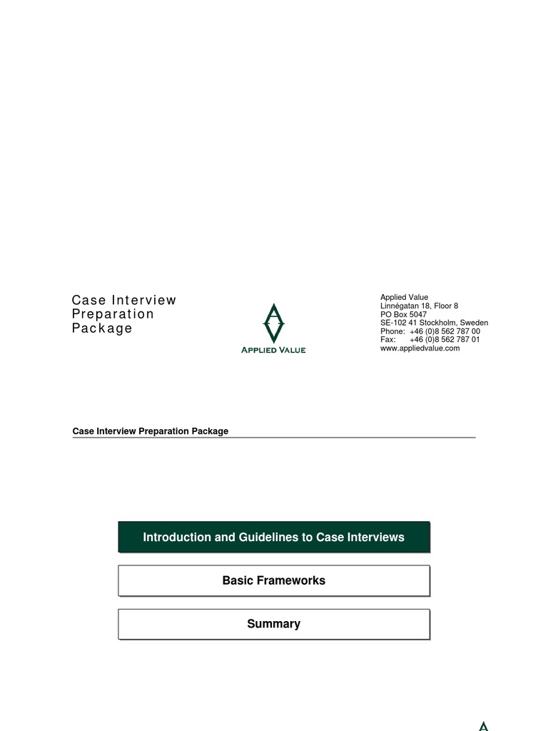 Case Interview Prep for Candidates | PDF | Career & Growth
