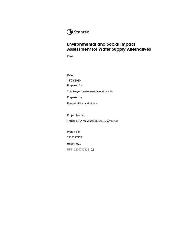 Water Supply Assessment | PDF | Water | Hydrogeology