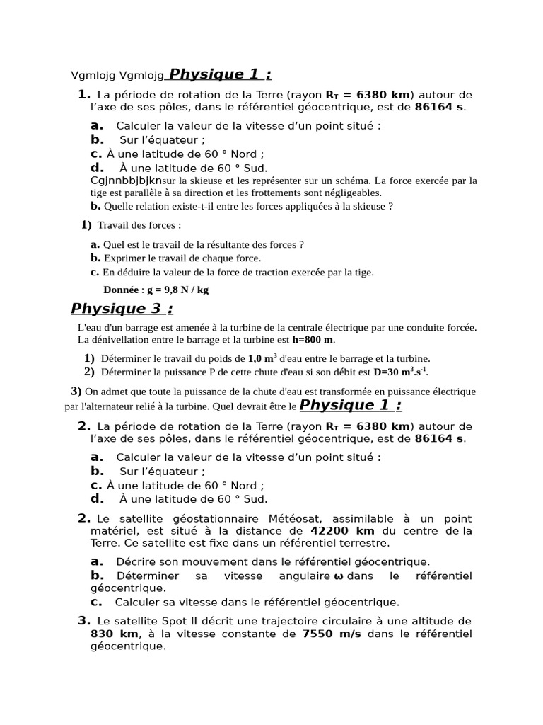 Calculs de Physique et Chimie Avancés | PDF | Rotation | Gaz