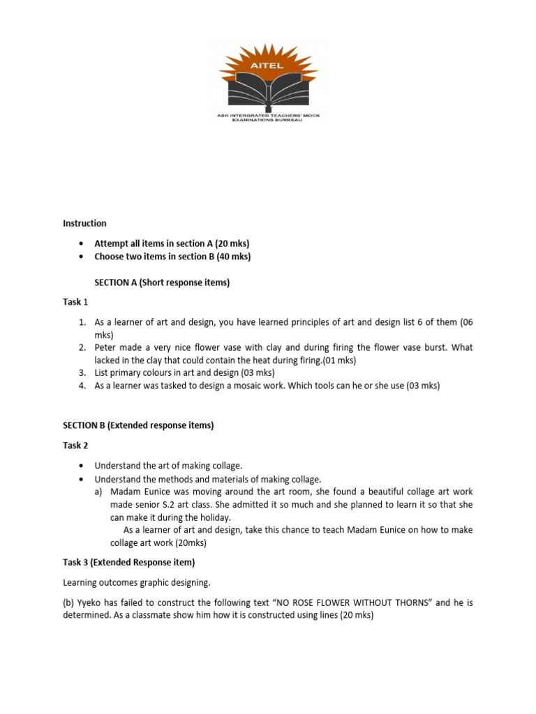 S2 Art and Design Assessment 2023 | PDF