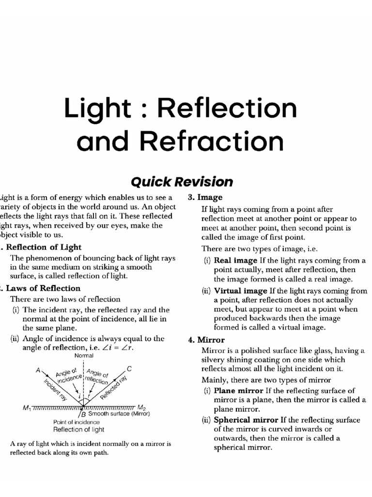 Reflection and Refraction - 1 | PDF