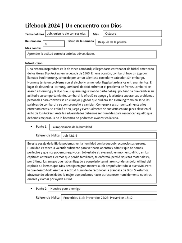 LifeBook 2024 10 Semana4 | PDF | Libro de trabajo | Empacadores de ...