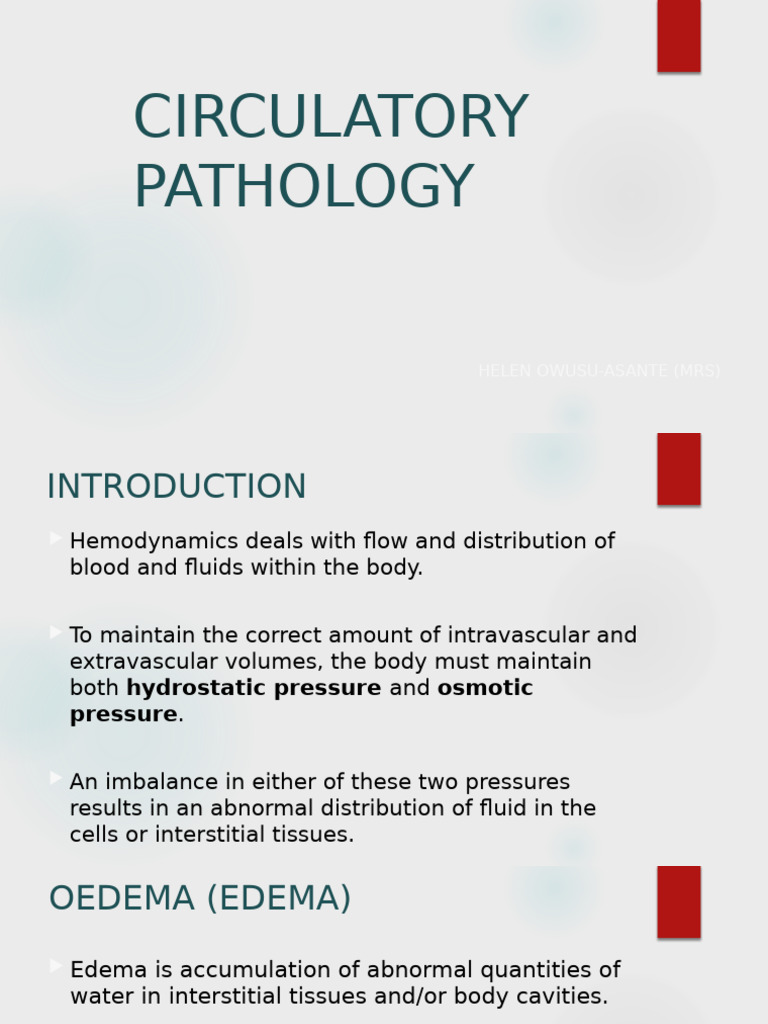 Understanding Circulatory Pathology | PDF | Shock (Circulatory) | Edema