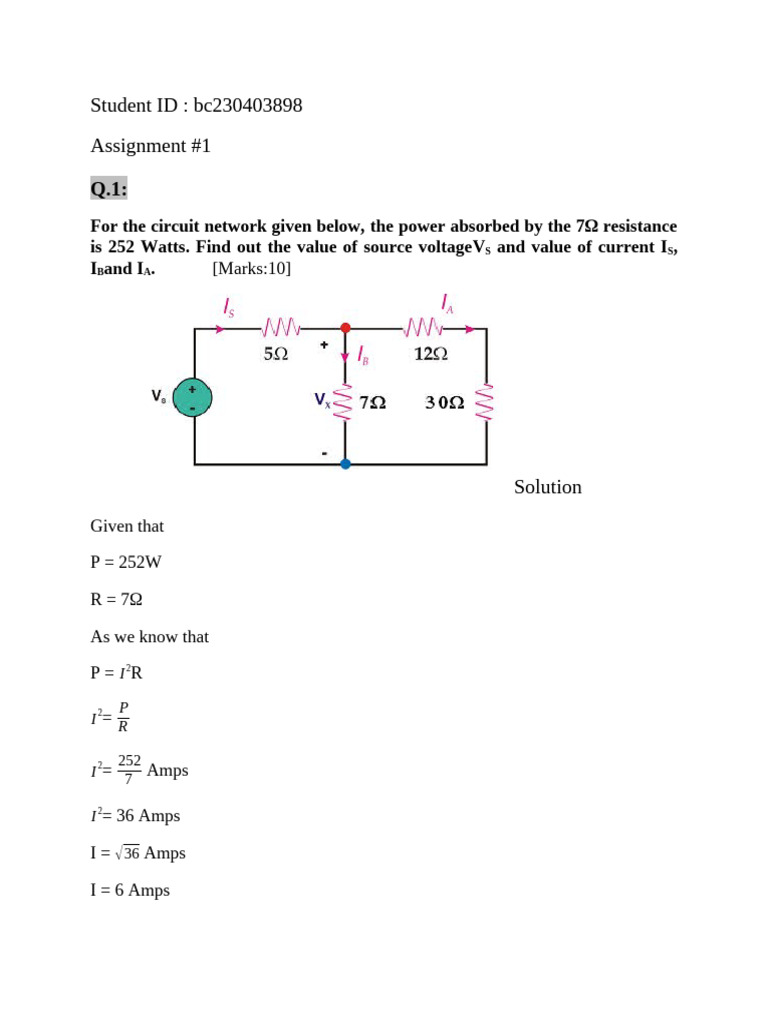 Circuit Analysis and Power Calculations | PDF