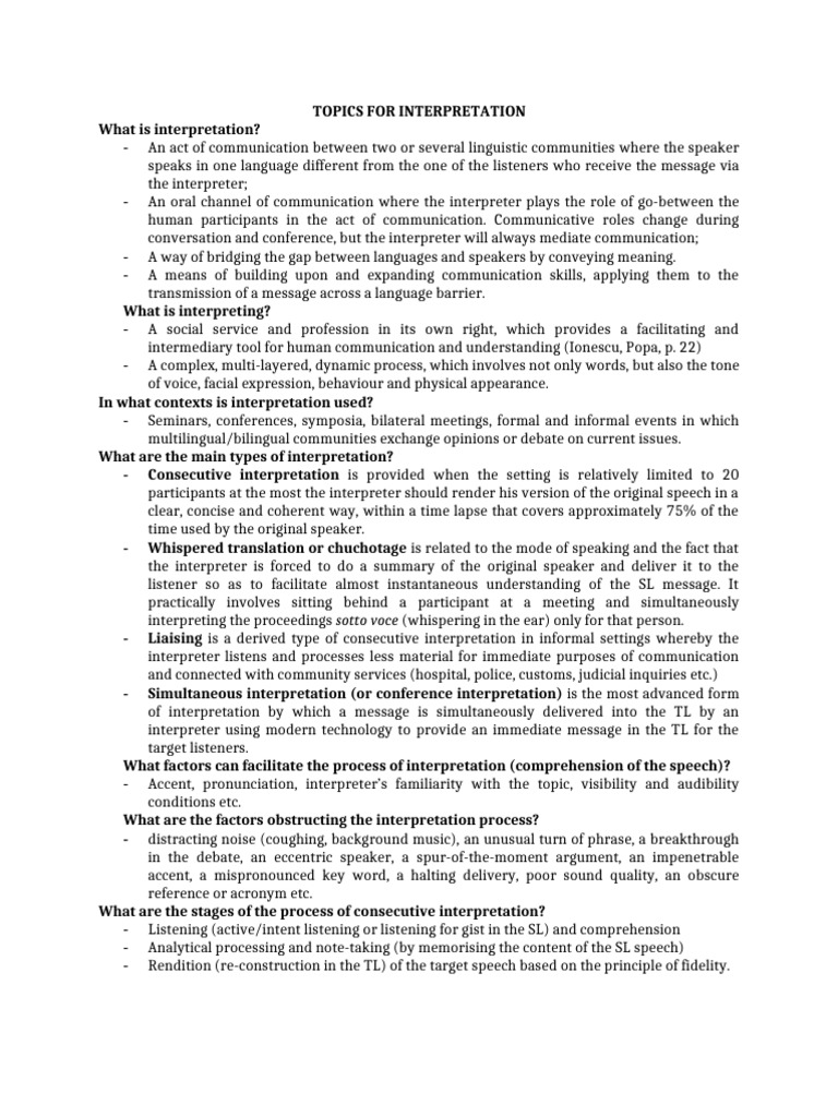 Interpretation Vs Translation Pdf Language Interpretation