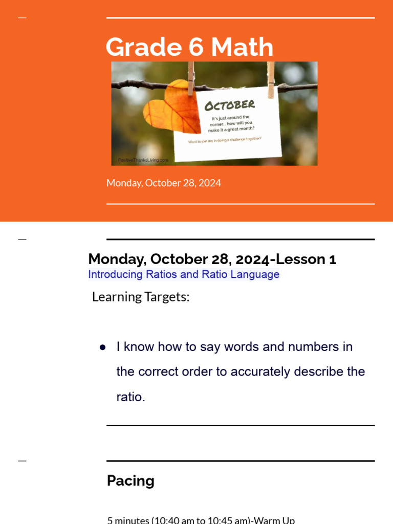 Grade 6 Math: Understanding Ratios | PDF