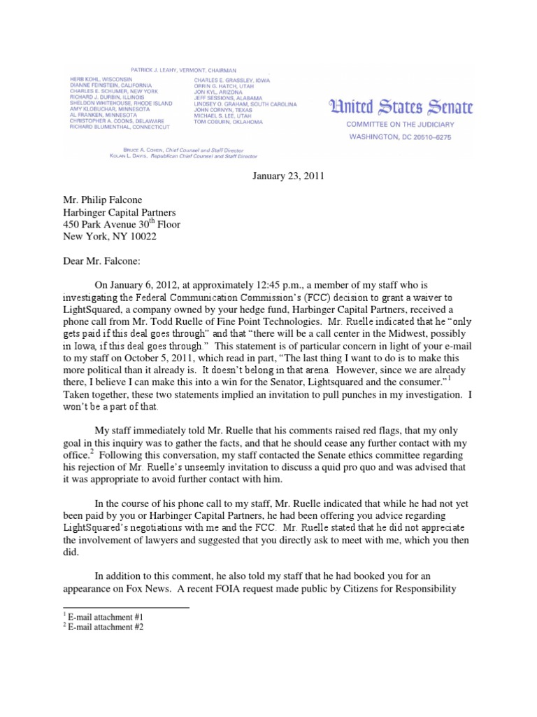 Inquiry into Harbinger Capital's Dealings | PDF