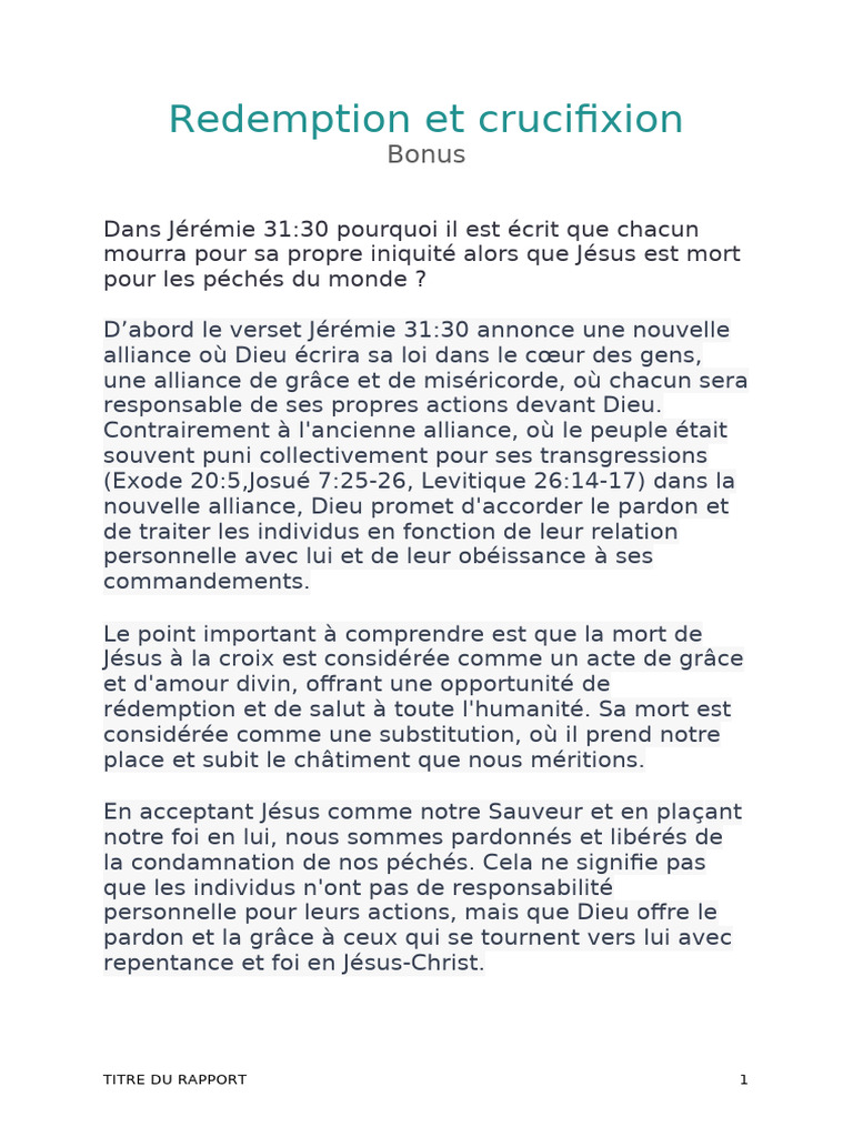Justice divine et grâce de Dieu expliquées | PDF | Rédemption ...