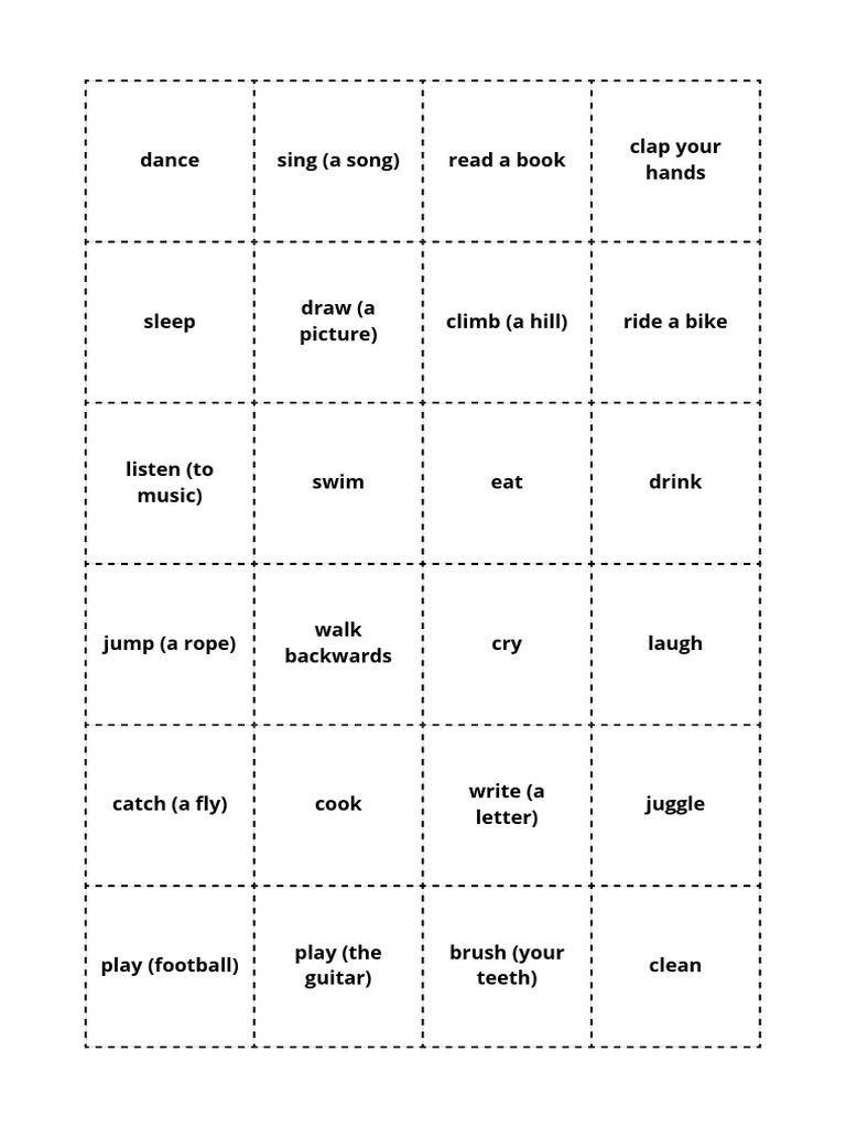 Pantomime - Verbs | PDF | Art