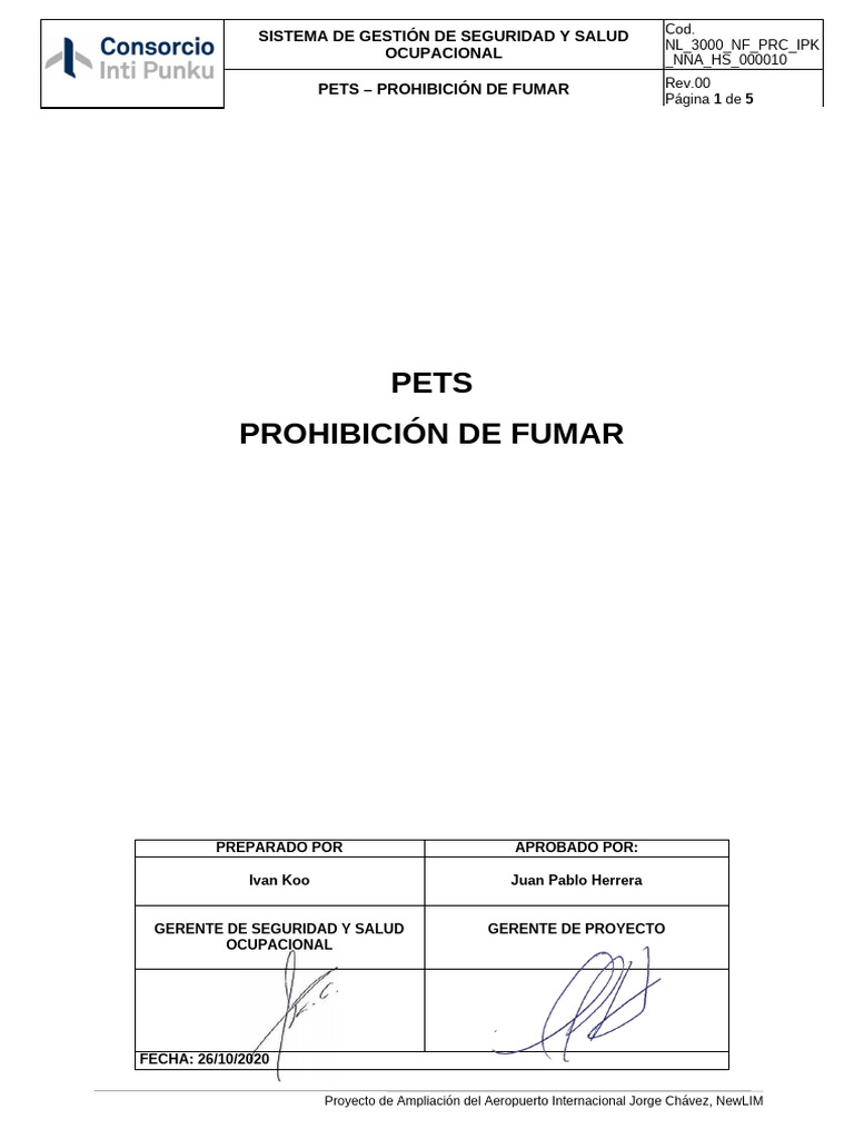 Prohibición de Fumar en Aeropuerto NewLIM | PDF