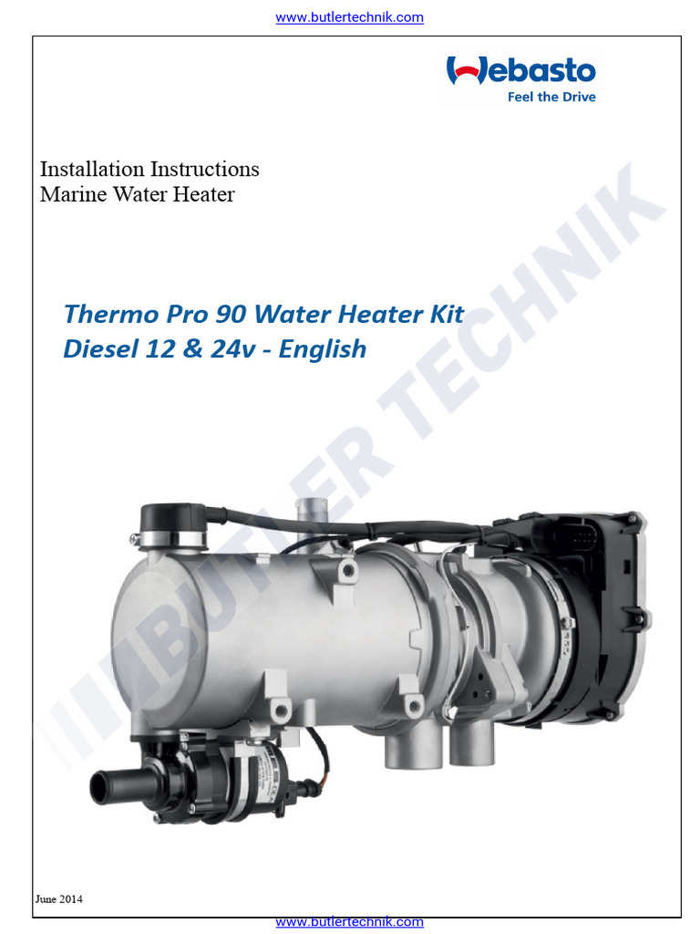 Webasto Thermo Pro 90 Marine Installation Manual | PDF | Pipe (Fluid