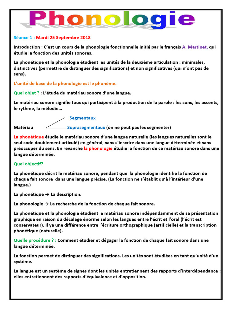 Introduction à la phonologie et phonétique | PDF | Phonologie | Phonétique