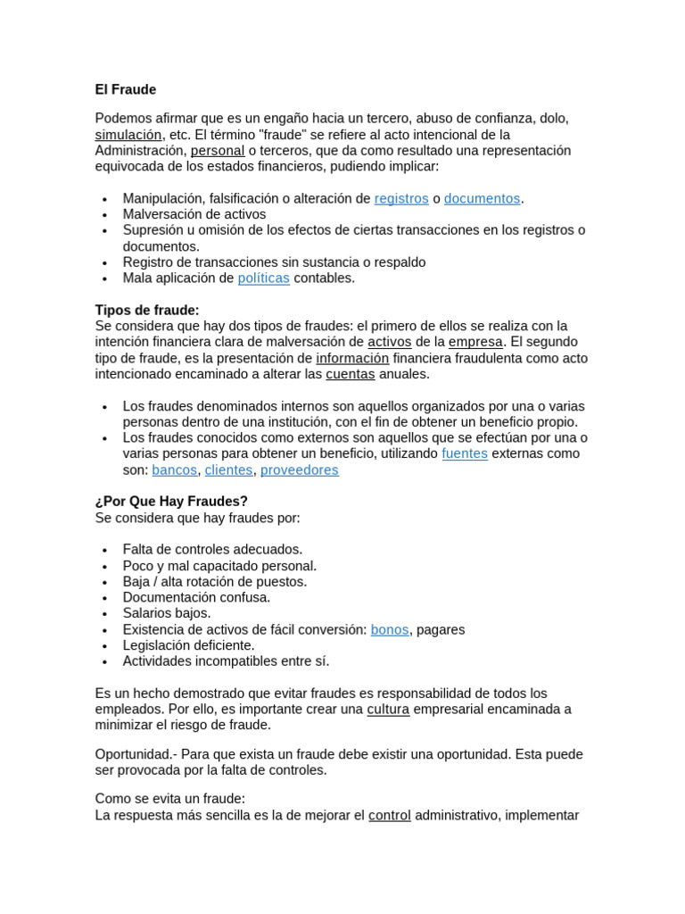 El Fraude | PDF | Auditoría | Contralor