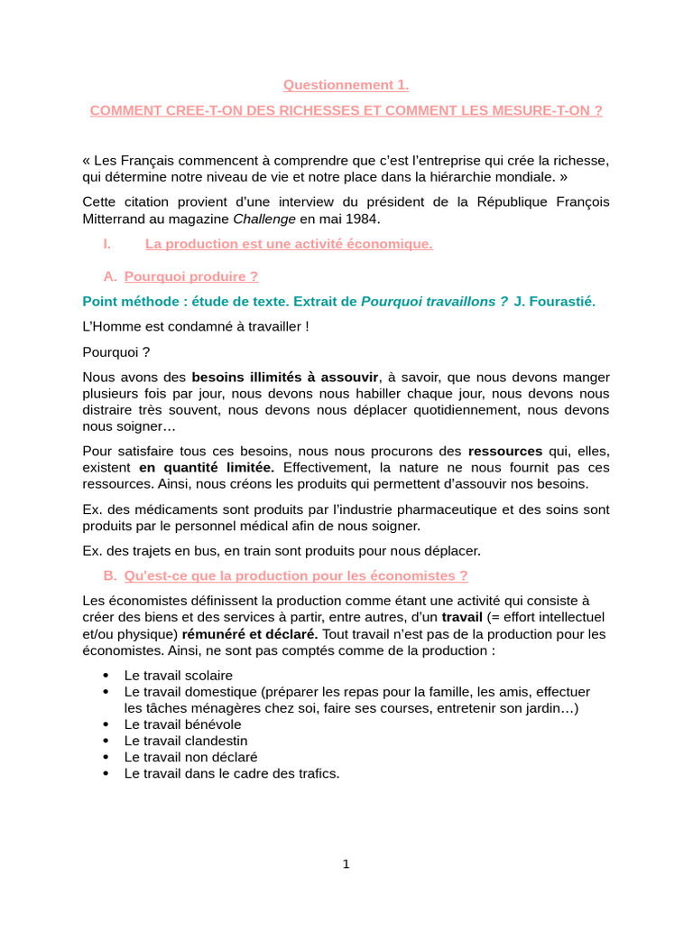 Création et mesure de la richesse économique | PDF | Économie