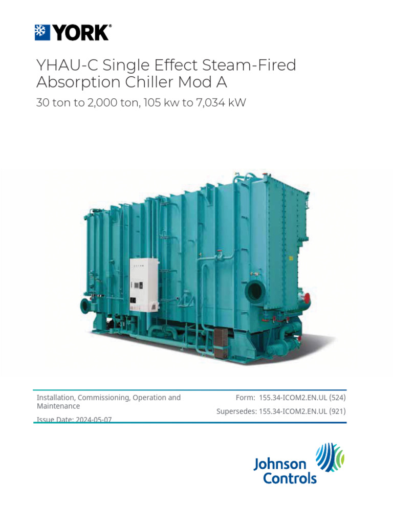 York Single-Effect IOM | PDF | Heat Exchanger | Engineering Thermodynamics