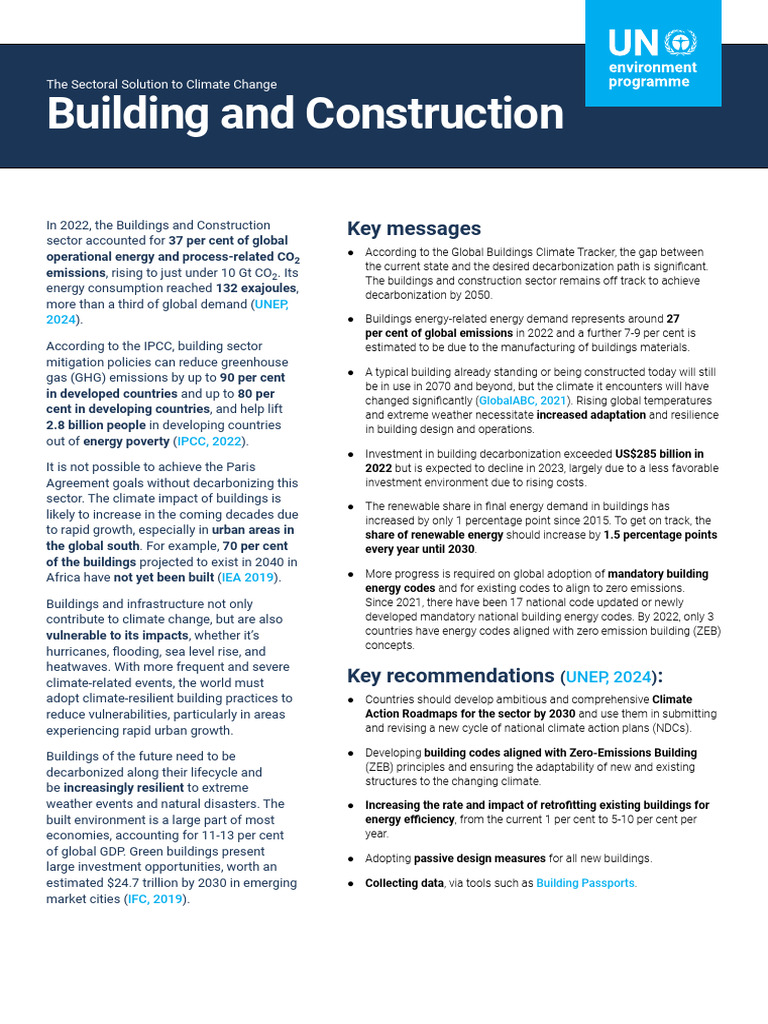 Decarbonizing Buildings for Climate Resilience | PDF | Climate Change ...
