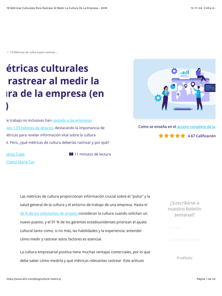 19 Métricas Culturales para Rastrear Al Medir La Cultura de La Empresa ...