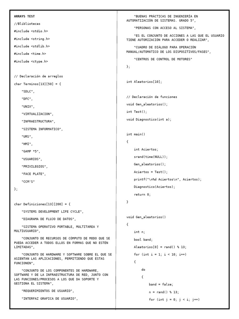 Arrays Test | PDF | Software del sistema | Programación de computadoras