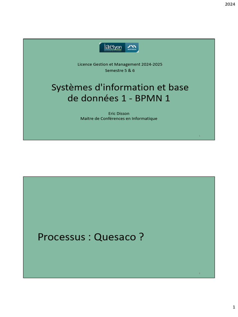 Introduction à BPMN par Eric Disson | PDF | Processus d'affaires ...