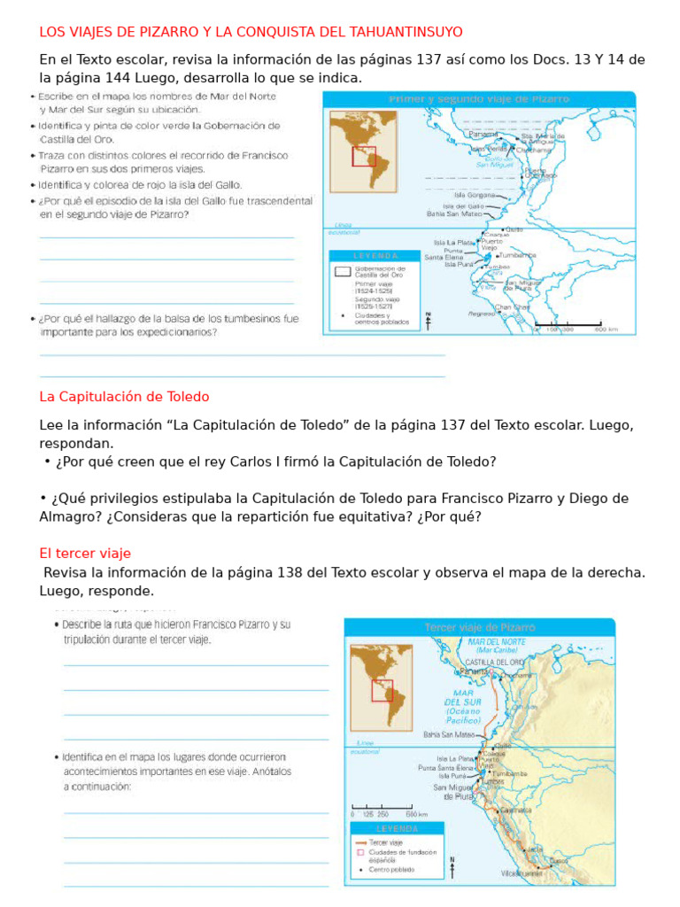 Los Viajes de Pizarro y La Conquista Del Peru | PDF | Viajes y turismo ...